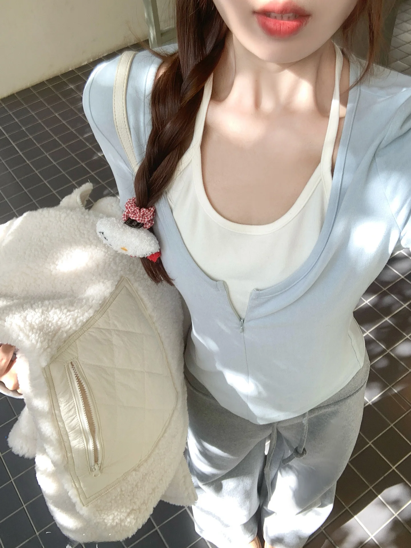 

Korean Sle Fake Two-Piece Blue Ne Hanging Long Sve Women's Base T-irt Slim Fit Autumn Winter New Sle Inner Wear Top