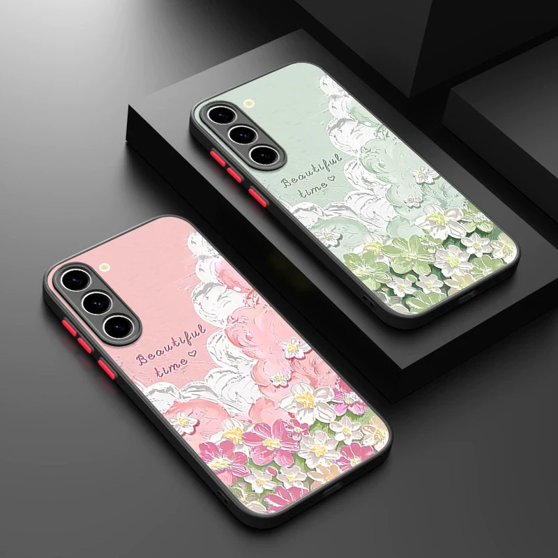 Schöne Blumenmuster Magnetische Handyhülle für Samsung Galaxy S26 S25 S24 S23 Ultra S25 FE A17 A37 A56 A55 A36 A16 Acryl-Cover