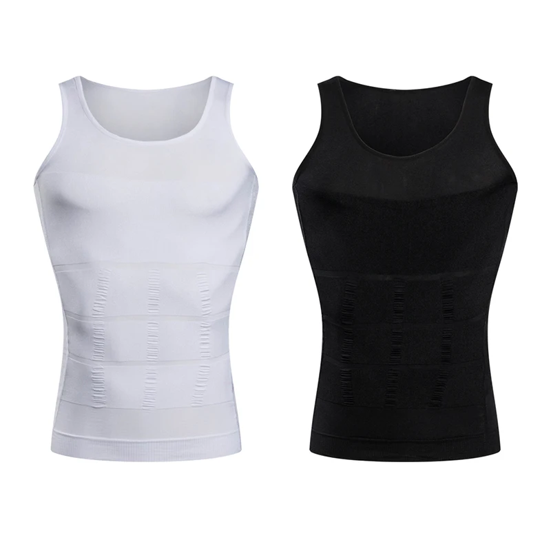 

Комплект из 2 мужских корректирующих жилетов-корсетов для похудения, компрессионная майка для коррекции фигуры, утягивающая живот и талию, спортивный жилет