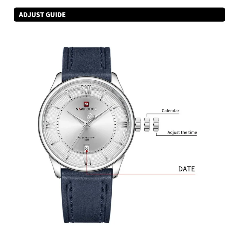 NAVIFORCE Origrial Watch for Men Calendar Leather Band Luxury Quartz Wristwatch Fashion Waterproof Clock Relogio Masculino 2025