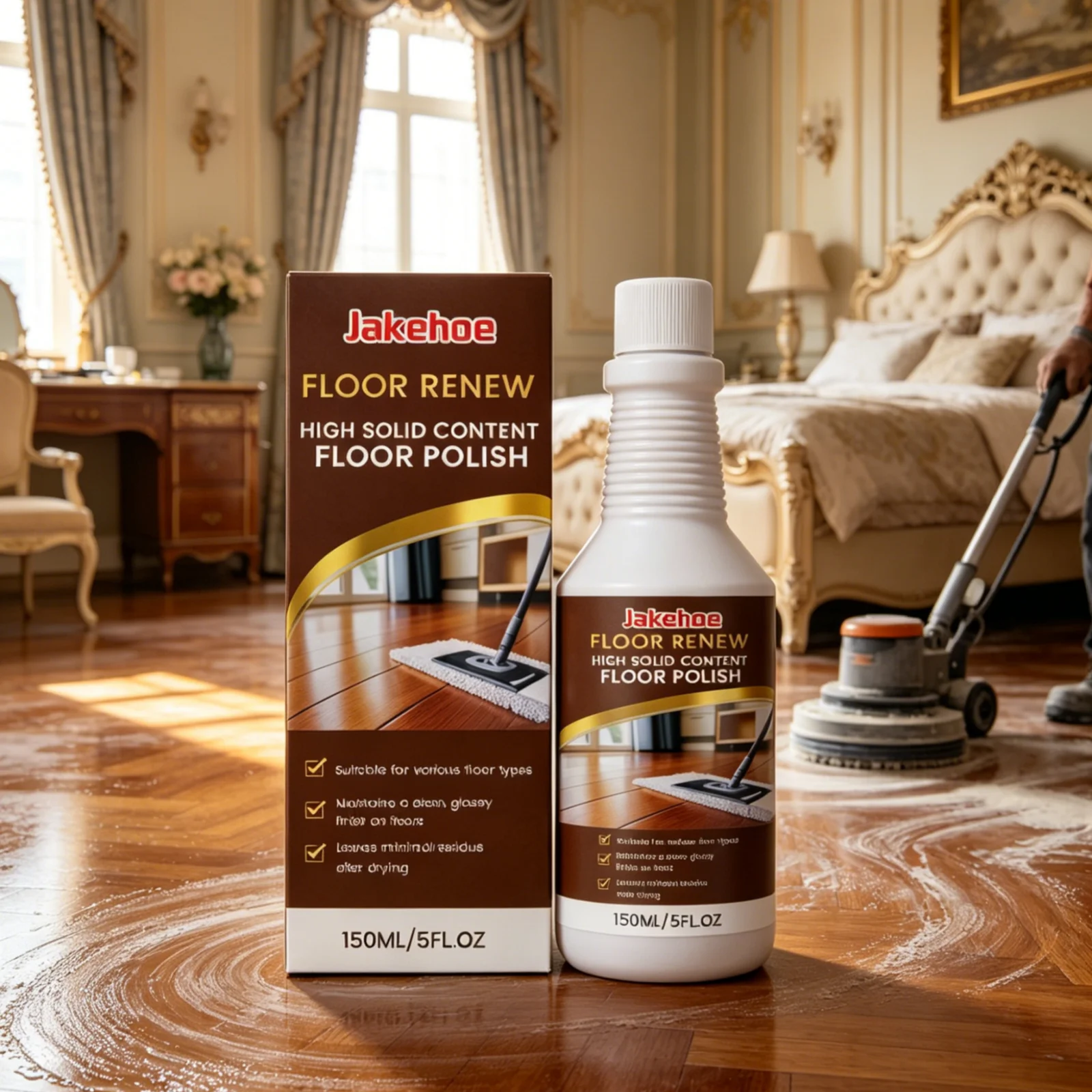 

Jakehoe Floor Polish Brightening Floor Gloss Restore Shine Anti Scratch Coating Long Lasting Protection Laminate Floor Restorer