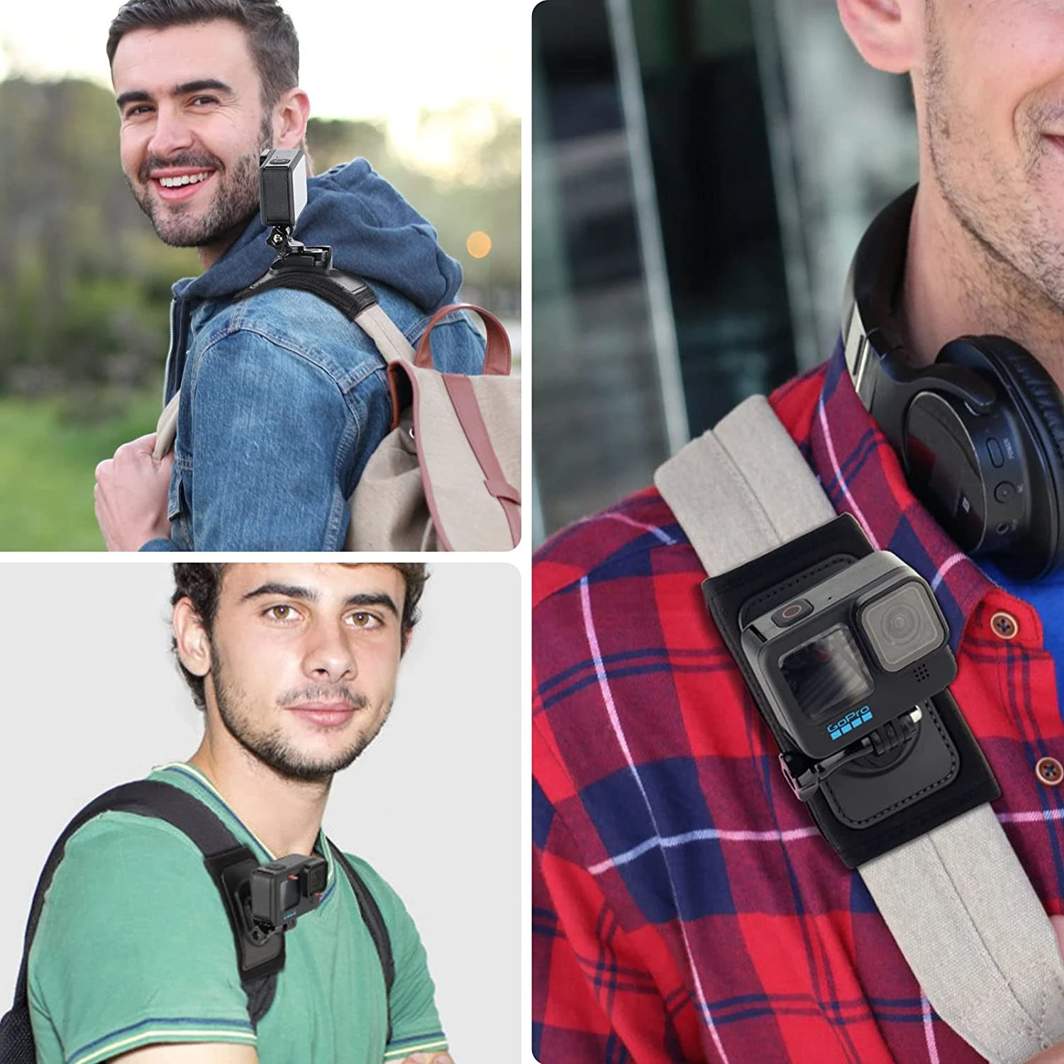 Rucksack Schultergurt 360° ° Drehbare Schnalle-Schnellverschlusshalterung für GoPro Hero 10 9 8 7 6 5 Dji Action 2 Action-Kamera-Zubehör – Detail 5