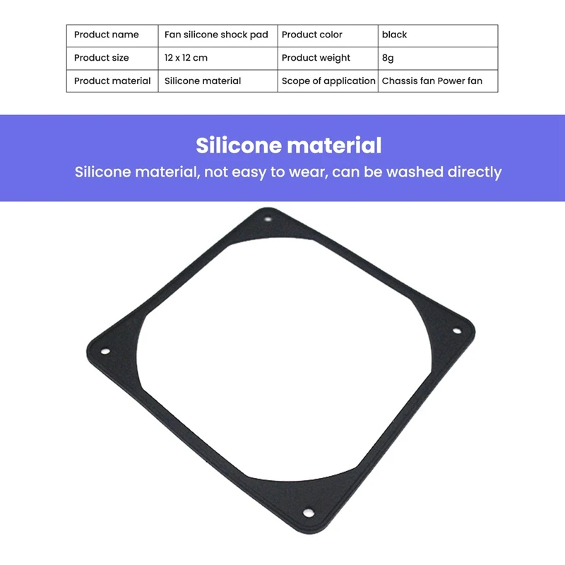 10Pcs 120Mm Anti-Vibration Silicon Fan Gasket Fan Shock Pad For PC Computer Case Fan