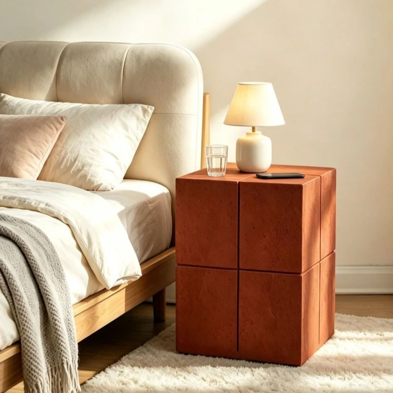 Simple Side Coffee Table Creative Living Room Small Coffee Table Retro Square Unique Texture Side Tables Durable Furniture