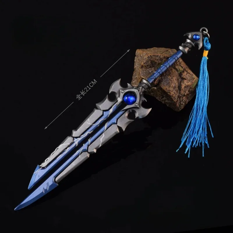 21cm World of Warcraft arme Worldcarver lame d'épée à deux mains jeu d'épée périphérique en métal modèle d'arme ornements recueillir poupée