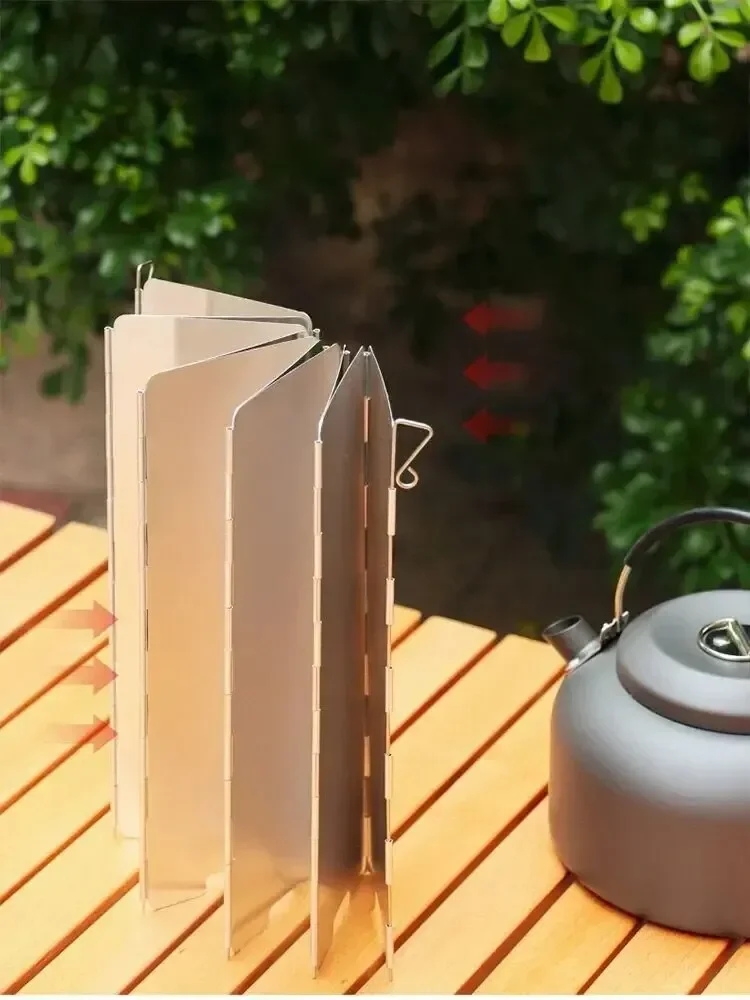 Outdoor Gas Stove Windshield Thickened Folding Cassette Stove Windshield (8pcs) image 6