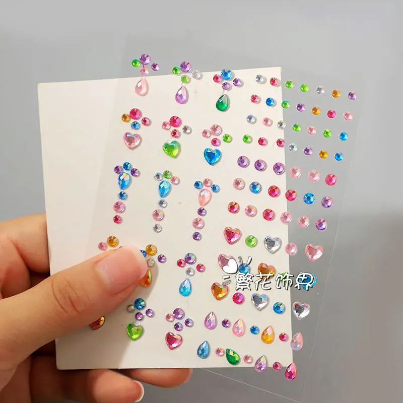 Bling Self Adhesive Face/Body Gems 3D Star/Moon/Heart/Round Temporary Tattoo Stickers AB/Clear/Red/Blue Face Hair Nail Jewelry - view 6