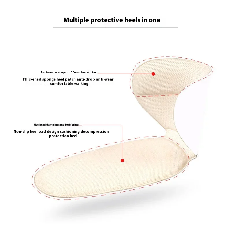 4PCS Backs Adjustable Size Adhesive Non-Slip Insoles Heel Protector Insoles High Heel Sticker Shoe Pain Relief Foot Care Inserts