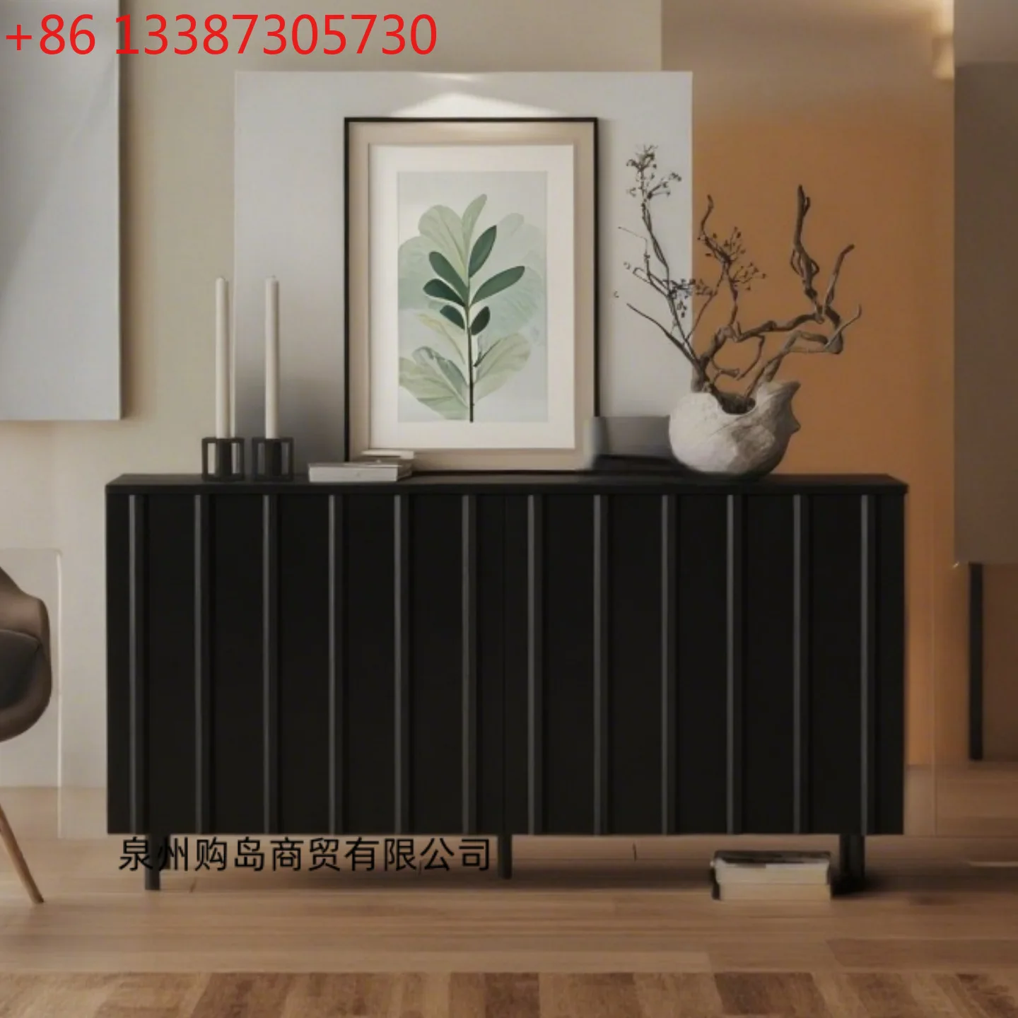

Medieval style lacquered solid wood sideboard, living room against the wall, entryway cabinet storage