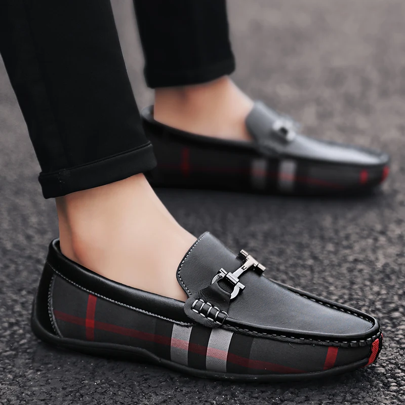 Men Shoes Designer Brand Fall Loafers Shoes Man High Quality Genuine Leather Canvas Fashion Drive Comfy Classic Boat Shoes Men