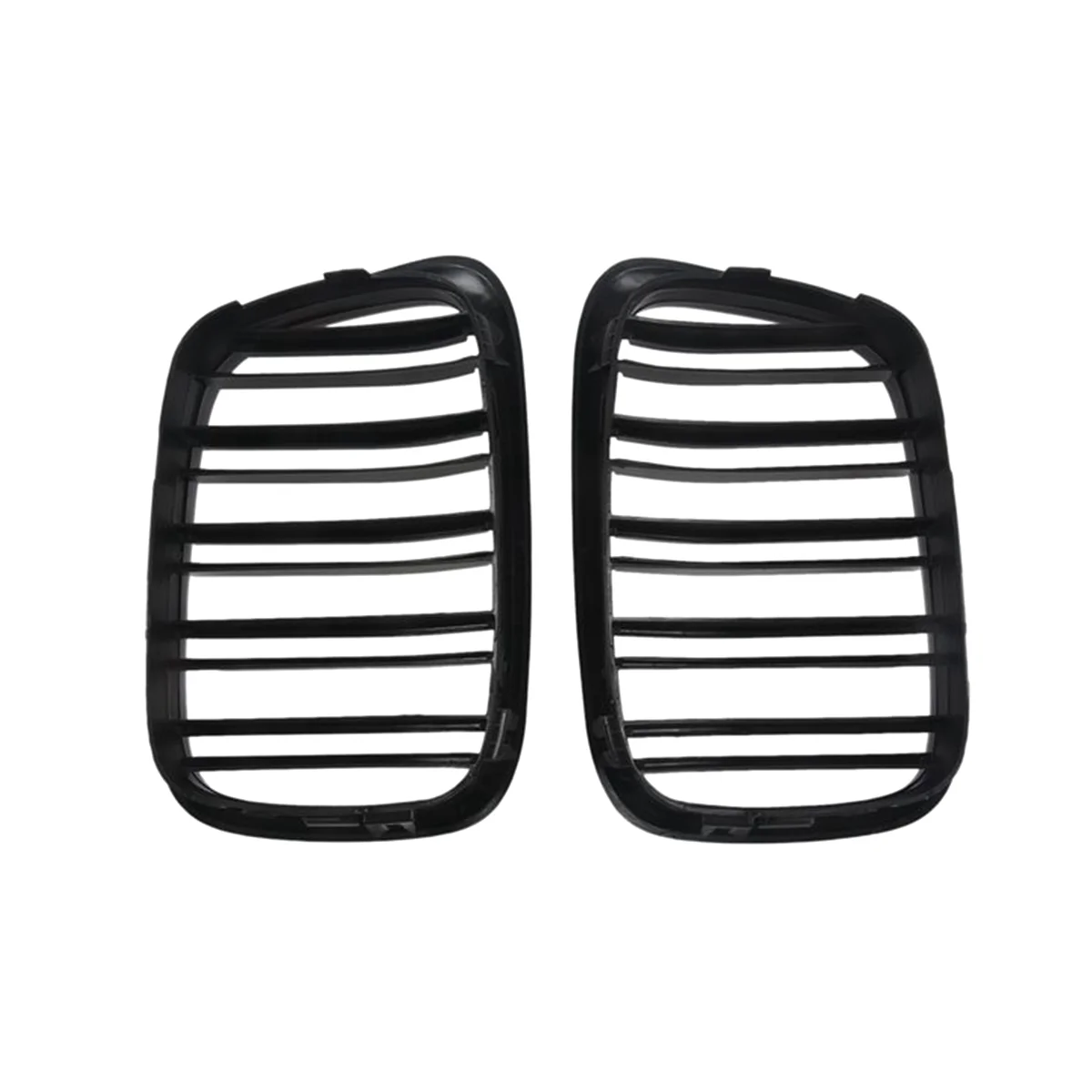 Linha dupla capa frontal preta lustrosa grade de rim, Grill para BMW E39 5 séries 525 528 1995-2004, 51137005837, 51137005838