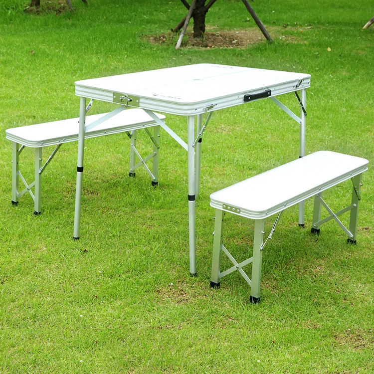 

Modern Lightweight Portable Aluminum Folding Table for Outdoor Dining Picnics Camping Parks & Halls Steel Frame