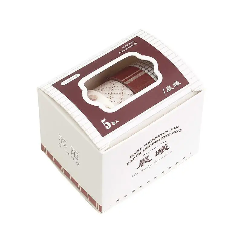 5pcs Graphic Series Tape Tearable Simple Geometric Hand Account Material DIY Decorative Collage  Kawaii Stickers