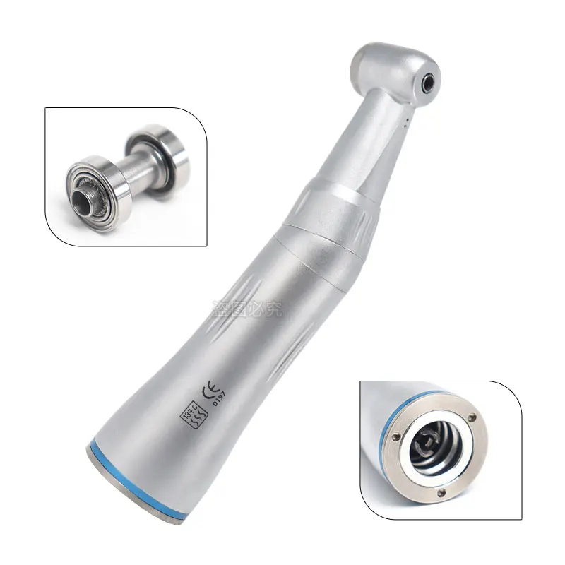 Dental Low Speed Handpiece Press Button Contra Angle 1:1 E-type 2/4 Holes Air Motor With Internal Water Cooling System