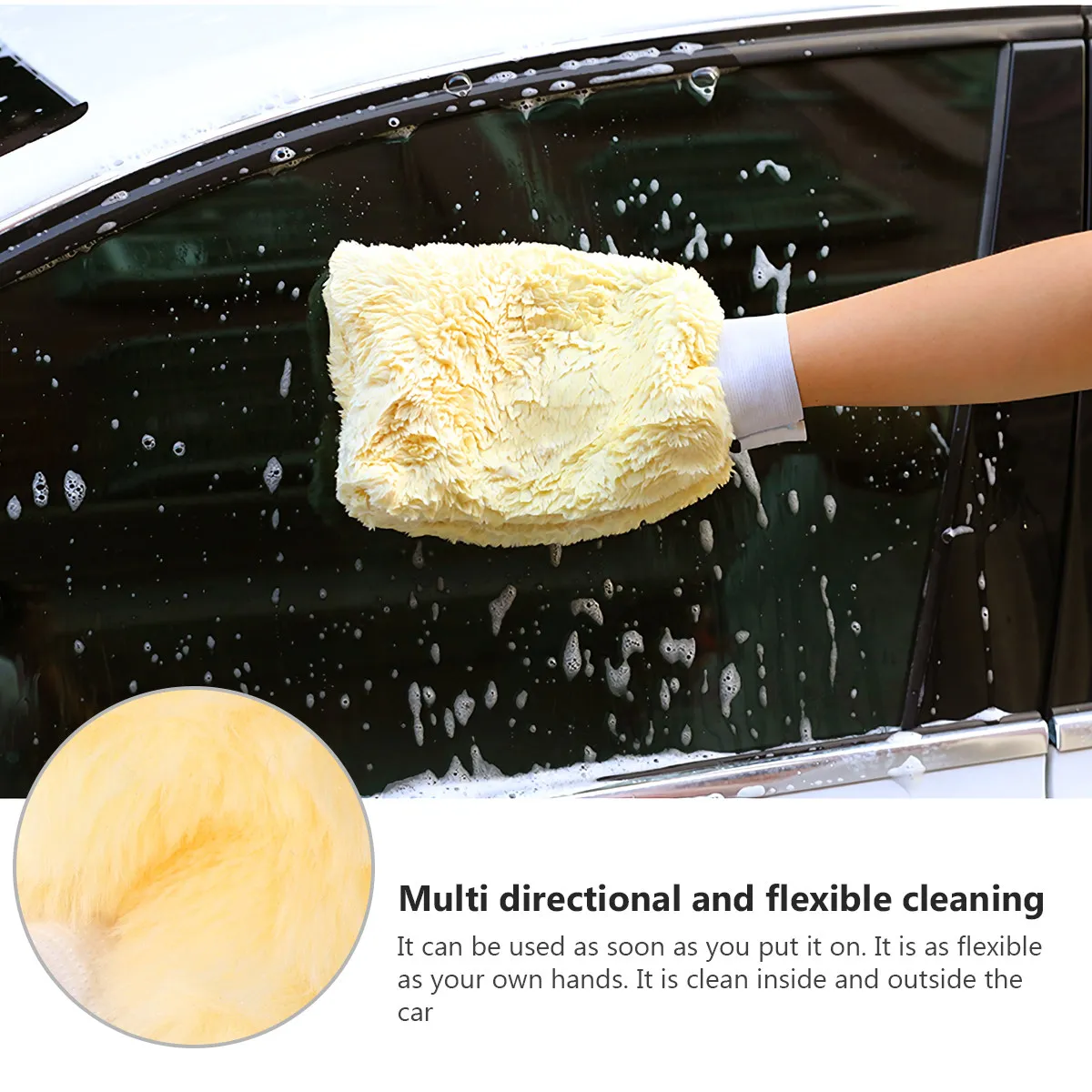 1Pair Heavy-Duty Car Washing Mitt Soft Absorbent Fabric for Cars Windows Bath Floors Auto Cleaning Gloves Car Wash Gloves