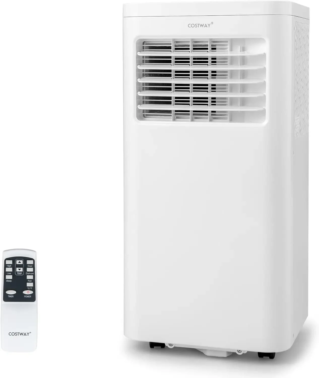 Climatiseur portable avec télécommande, unité AC 8000 BTU, aquarelle intégrée, mode ventilateur, mode veille, minuterie 24h