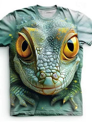 3D Frog Print Men's T-Shirt Summer Street Everyday Casual Fashion Loose Comfortable Short Sleeve Top Creative Animal T-Shirt