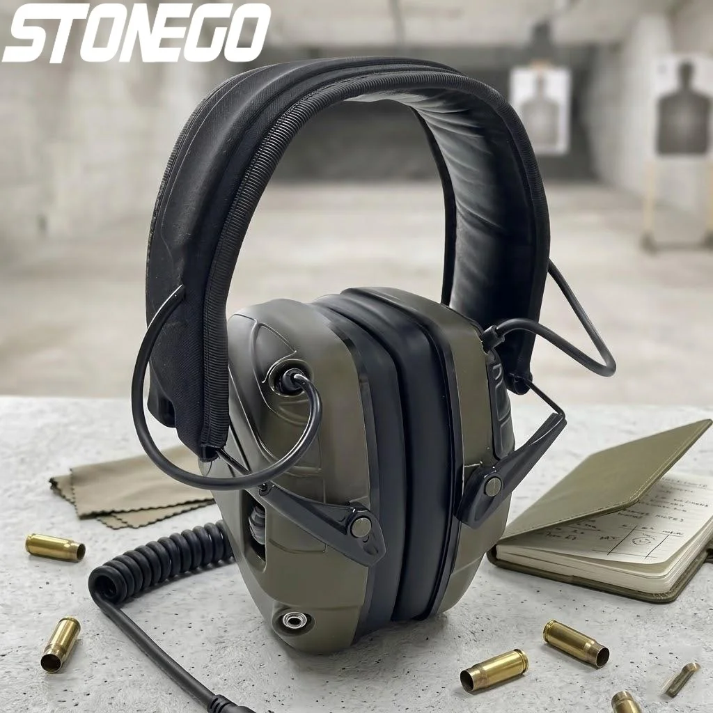 

Outdoor Tactical Electronic Shooting Earmuffs Noise Cancelling Headphones Sound Amplification Hearing Protection Foldable Design