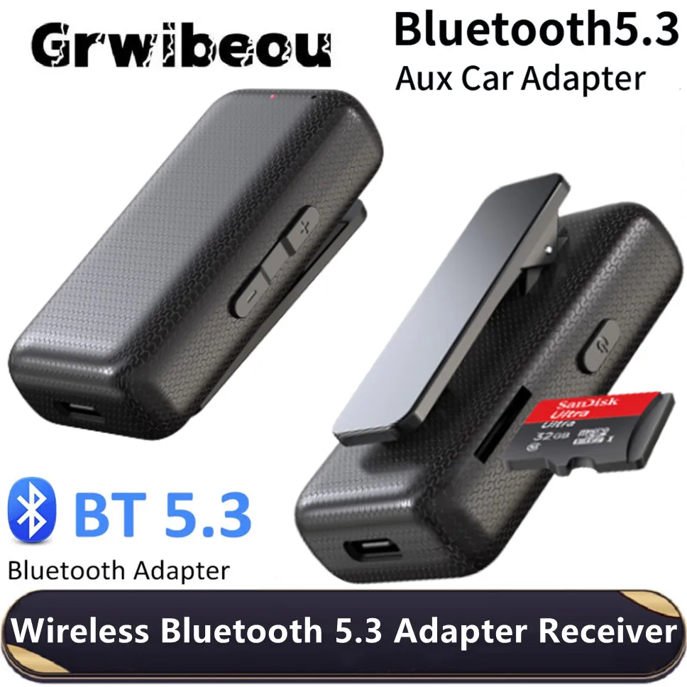 Adaptador con Bluetooth 5,3 para coche, con conector AUX Dongle de 3,5mm, para auriculares con cable, TV, altavoz, reproductor de MP3, receptor de Audio