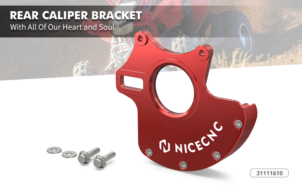 NICECNC Für Honda TRX450ER 2006-2014 Hintere Bremssattelhalterung & Rotor-Schutz Für Honda TRX450R 2004-2009 ATV Ersetzt 43211-HP1-000 – Detail 2