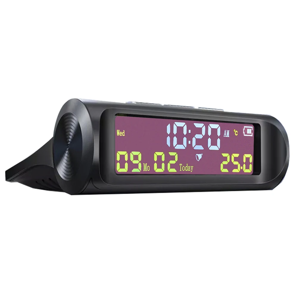 Temperature Display With Date Solar Panels Electronics New Quality Car Digital Clock Solar TPMS Look Accessories