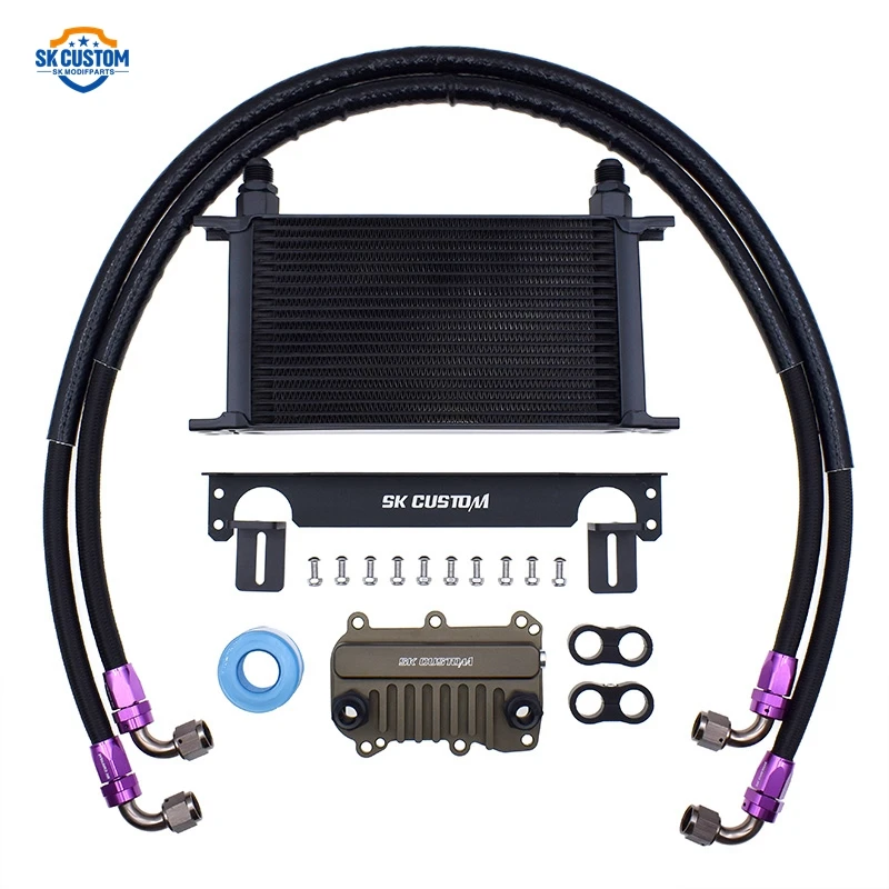 

MSSK CUSTOM 19 Row Aluminum M133 Engine Oil Cooler Kit for Benz A45 CLA45 GLA45 C63 E63 G500 S63 C200 E200 AMG 2013-