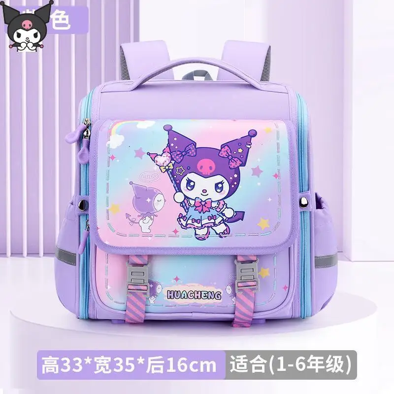 

Sanrio новая детская школьная сумка Kuromi с героями мультфильмов Kawaii аниме для учащихся начальной школы, рюкзак для защиты позвоночника