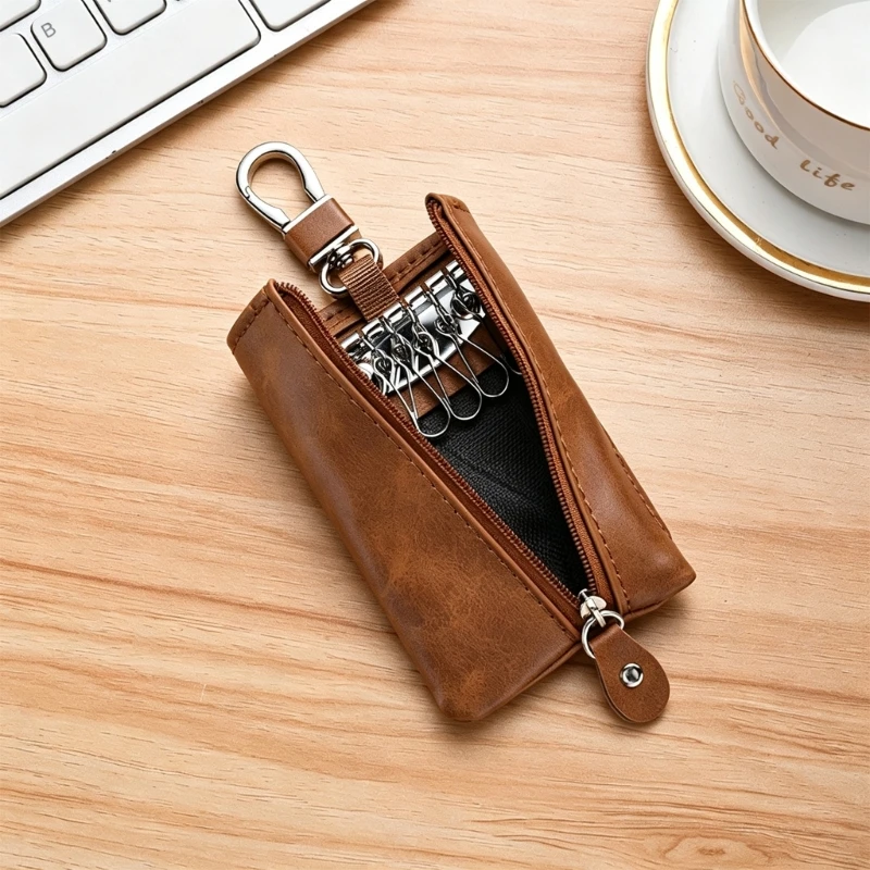D7YC PU Organizers with Solid-Color Finish and Metal Attachments Hook