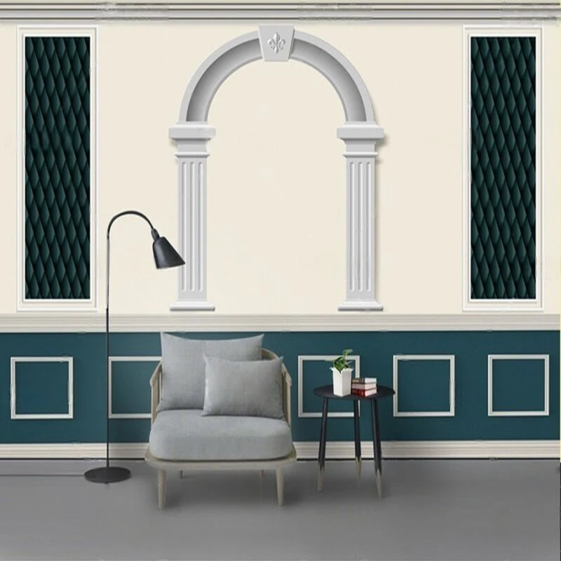 New Modern Gypsum Soft Panel Roman Column European Relief Hotel Study Room Decoration Mural Custom Wall Sticker