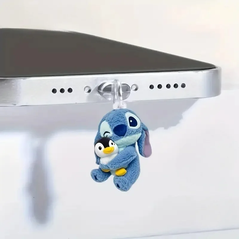 Stitch Phone Dustproof Plug for IPhone Type-c New Disney Anime 2D Plane Type C Android Charging Port Dustplugs Ornaments Gift