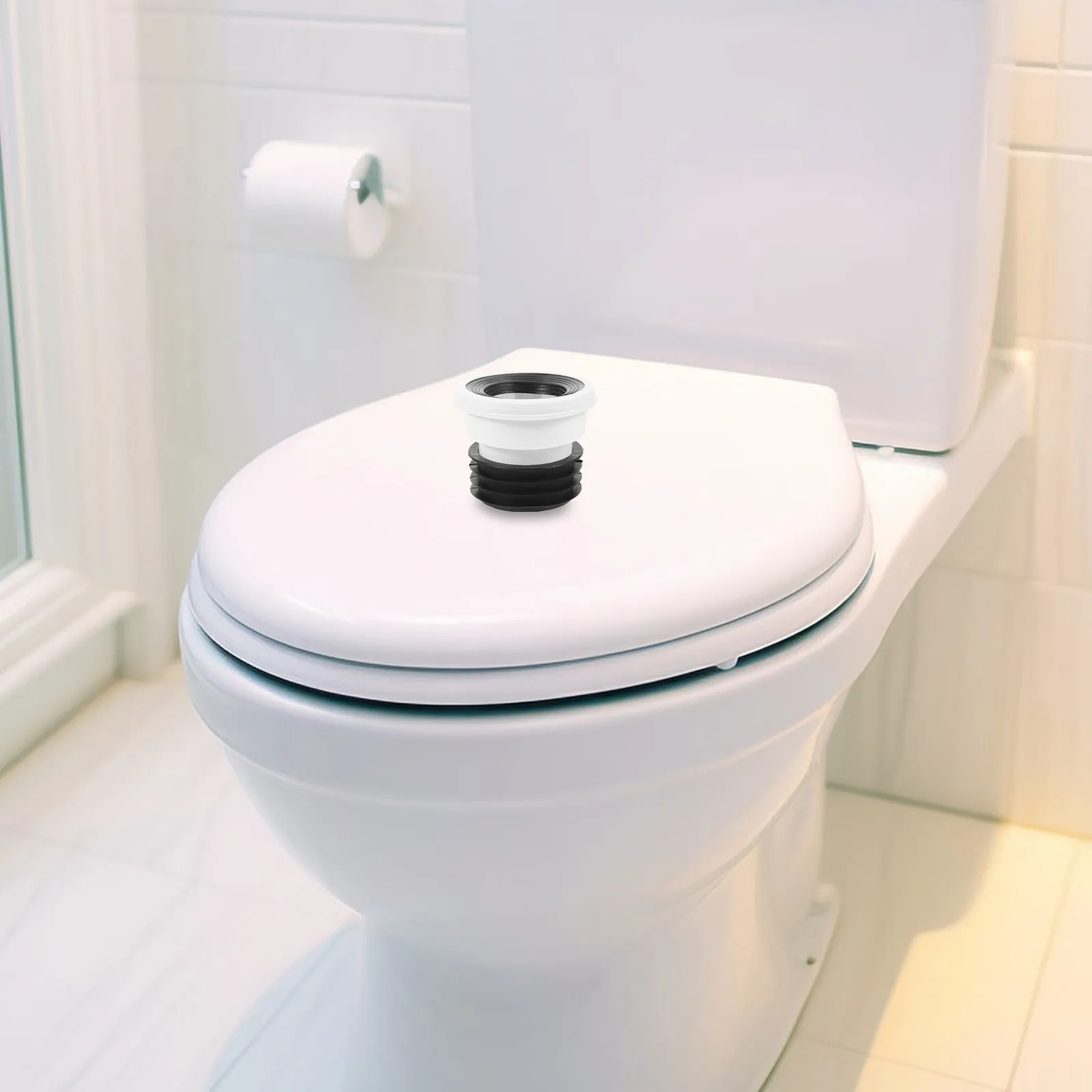 Toilet Drain Offset Flange Adapter Tool Free Reusable Connector for Bathroom Residential Installation