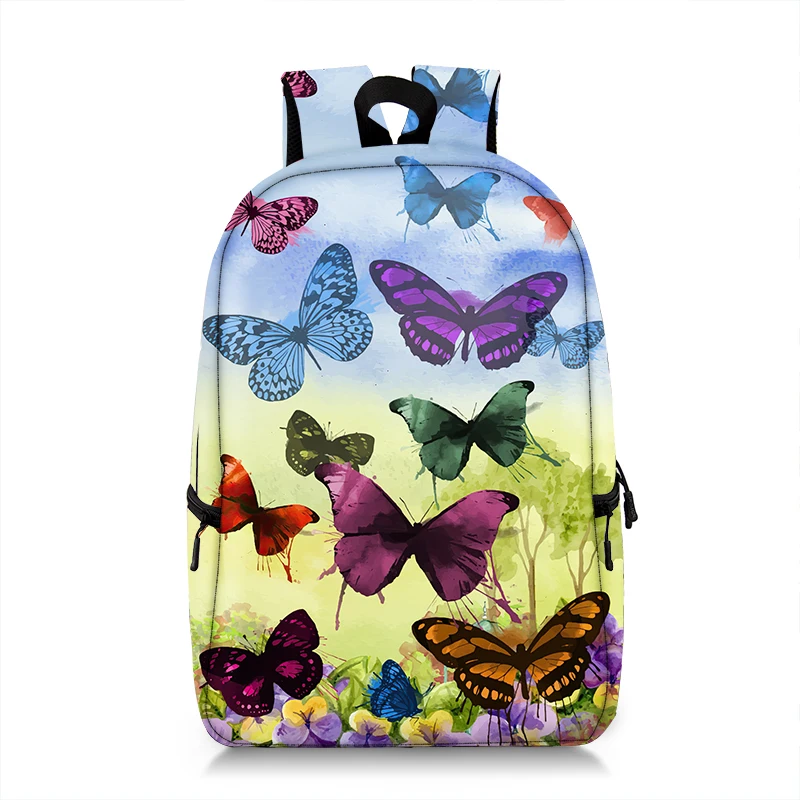 Beautiful Butterfly Print Backpack Women Fashion Rucksack Teenager Girls School Bags Canvas Travel Bag Laptop Backpacks