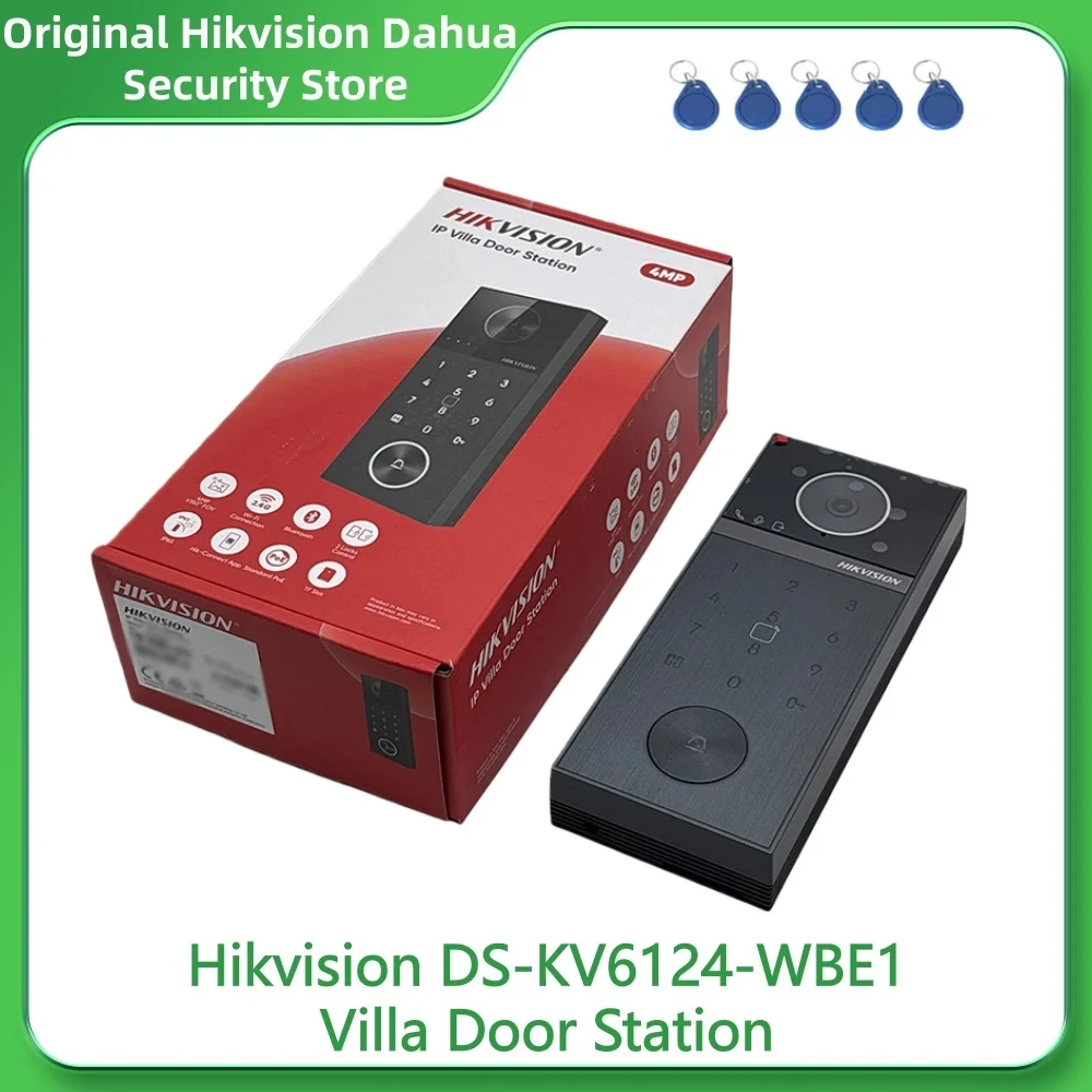 Hikvision DS-KV6124-WBE1 Villa Door Station 4MP 2 Locks Control Wifi 6 PoE IP65 Bluetooth H.265 IR3M TF Card Solt Hik-Connect