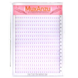 MuxAnzu Eyelash Extensions 5D Colored Premade Volume Lash Fans,Pink Purple Blue Brown ,Short Stem clusters,C/D Curl,8-15mm