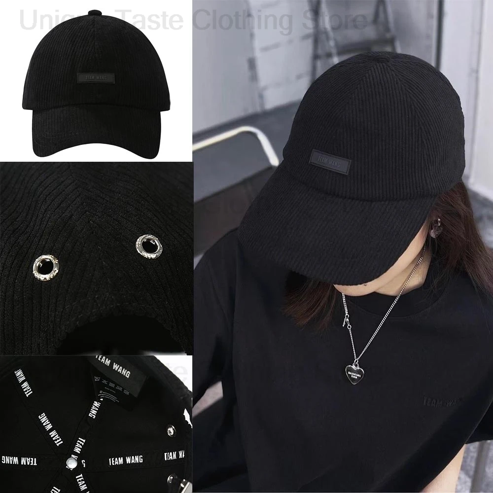 Équipe WANG casquette à visière mode Jackson Wang même Biack casquette de Baseball en velours côtelé Streetwear Hip Hop adolescents hommes femmes chapeau décontracté