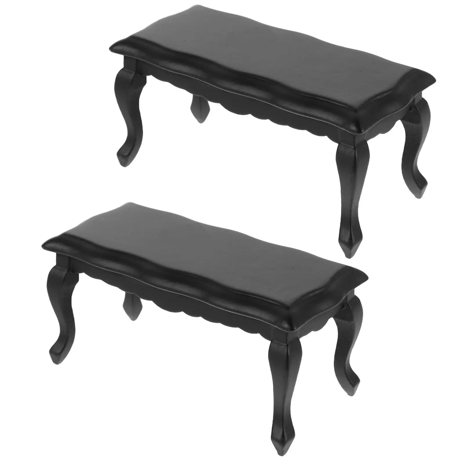 

2Pcs Miniature Coffee Table Wooden Wave Design Side Table Miniature Furniture Accessories Living Room Decor Dollhouse Furniture