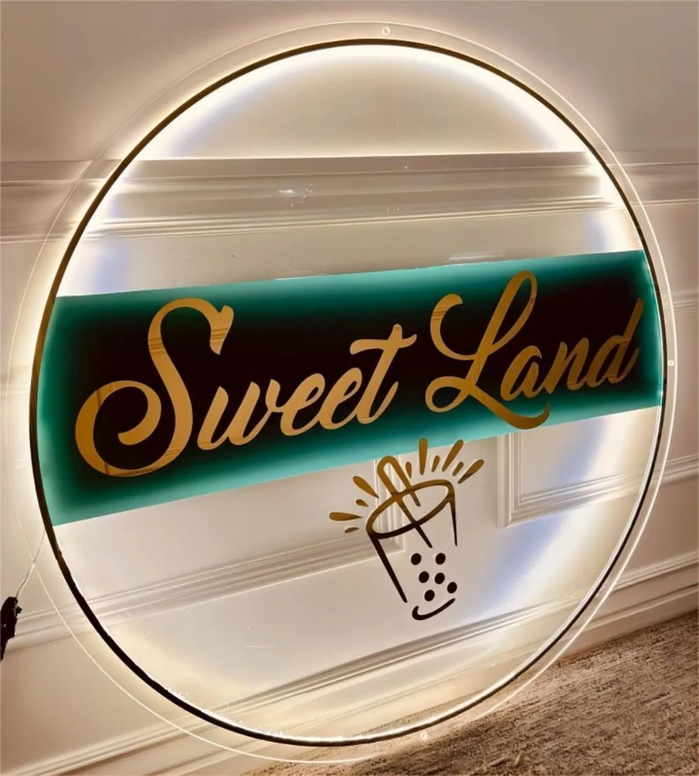 LED Acrylic Signs Business Beauty Nails Hair Studio Logo 3D Backlit Company Name Plate Salon LED Neon Light Acrylic Outdoor Sign