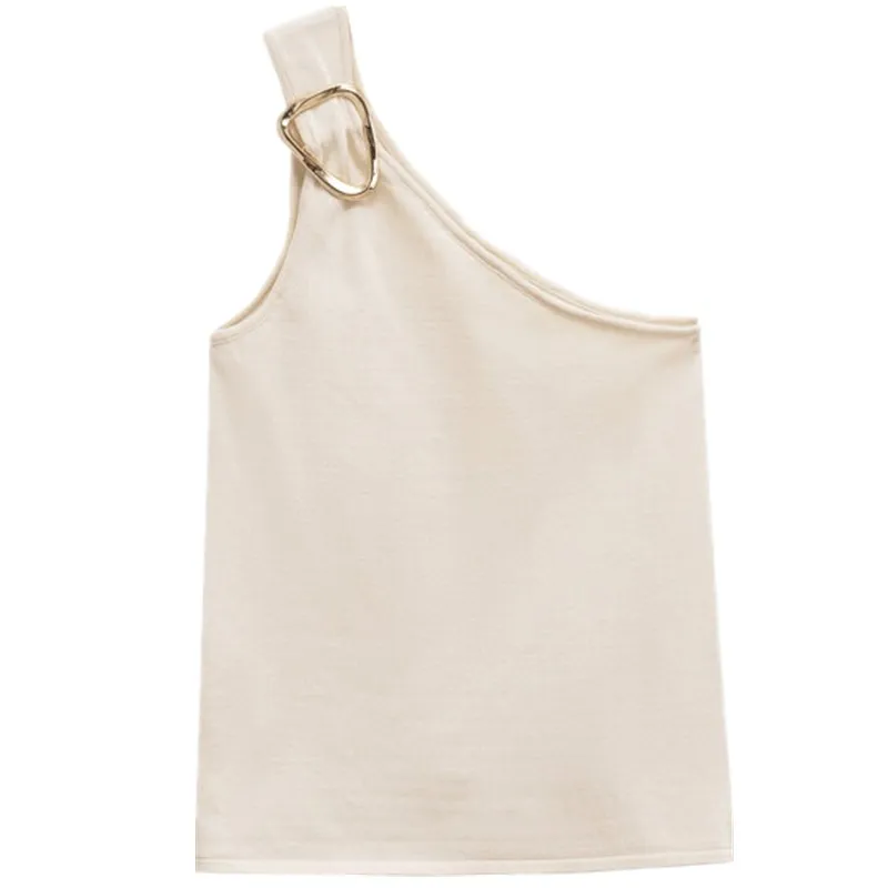 Autunno 2025 Nuovo Top da donna asimmetrico lavorato a maglia diviso Versatile Faion Commute Sle Ba Esposizione Slim Fit Cotone Poliestere