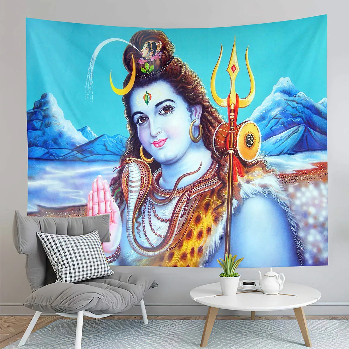 Indian God Shiva Tapestry Religious Belief Tapestry Holiday Party Poster Tapestry Art Home Living Room Bedroom Decor Tapestries