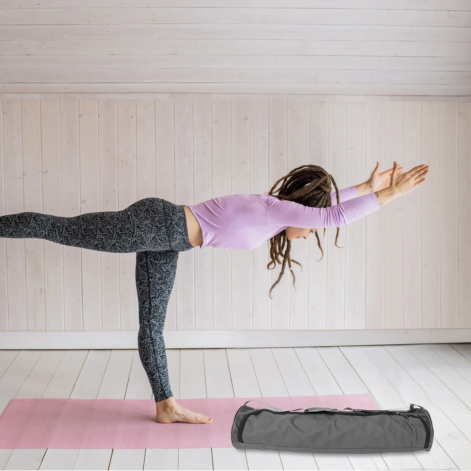 Yoga Mat Gym Bag Portable Organizer Large Capacity Cotton Linen Composite Waterproof Sports Carrying Pouch Yoga Container