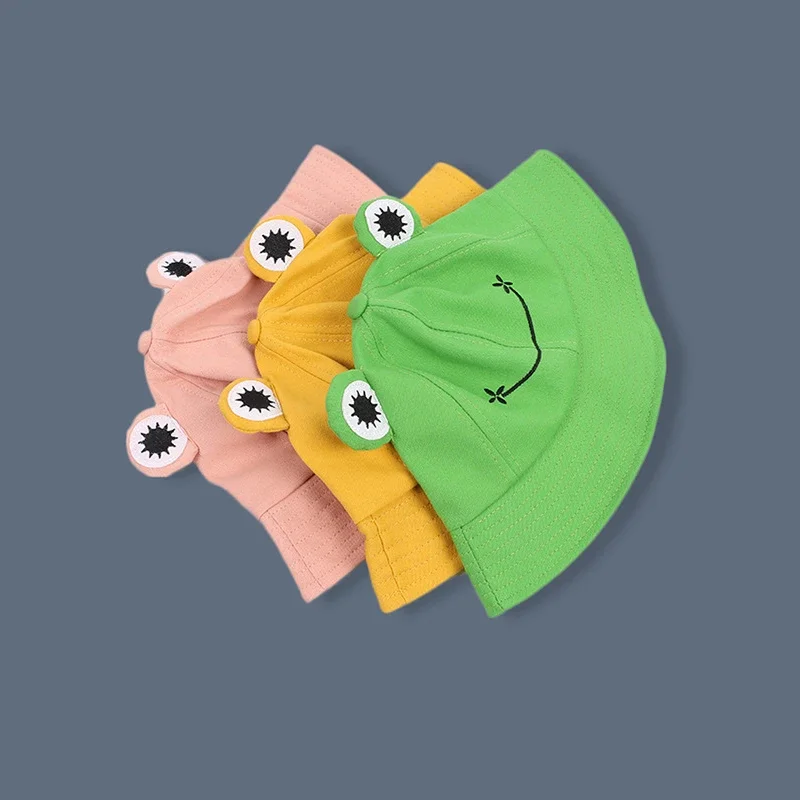 Parent-Kid Cartoon Frog Women Bucket Hat Panama Men Fishing Cap Cute Froggy Big Eyes Hat Homme Femme Chapeau Fisherman Sun Hat