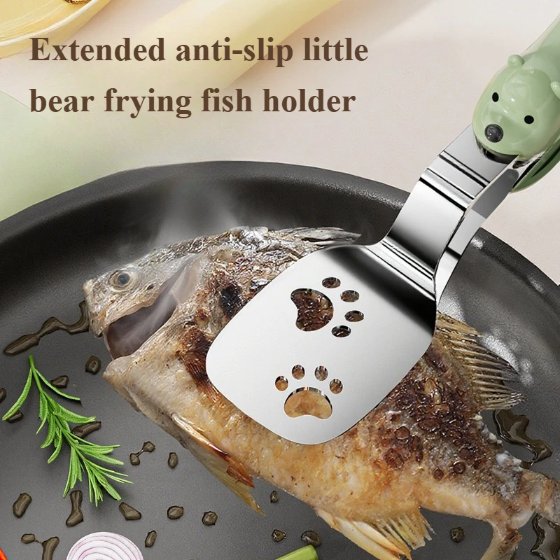 Bear's Stainless Steel Portable Kitchen Utensil - Dual Function Kitchen Multi-Purpose Spatula and Fork Clasp