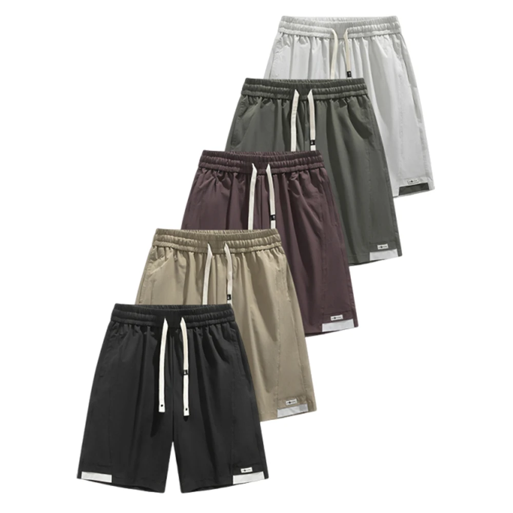 

Men's ice silk fashion trend shorts multi-pocket work loose breathable lightweight sports shorts men's trousers