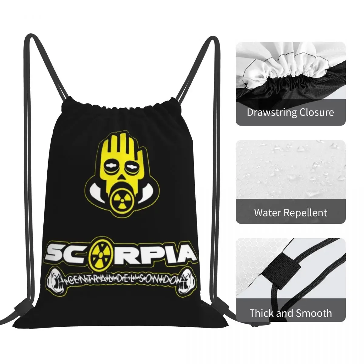 Scorpia - Central Del Sonido Backpacks Portable Drawstring Bags Drawstring Bundle Pocket Storage Bag BookBag For Man Woman