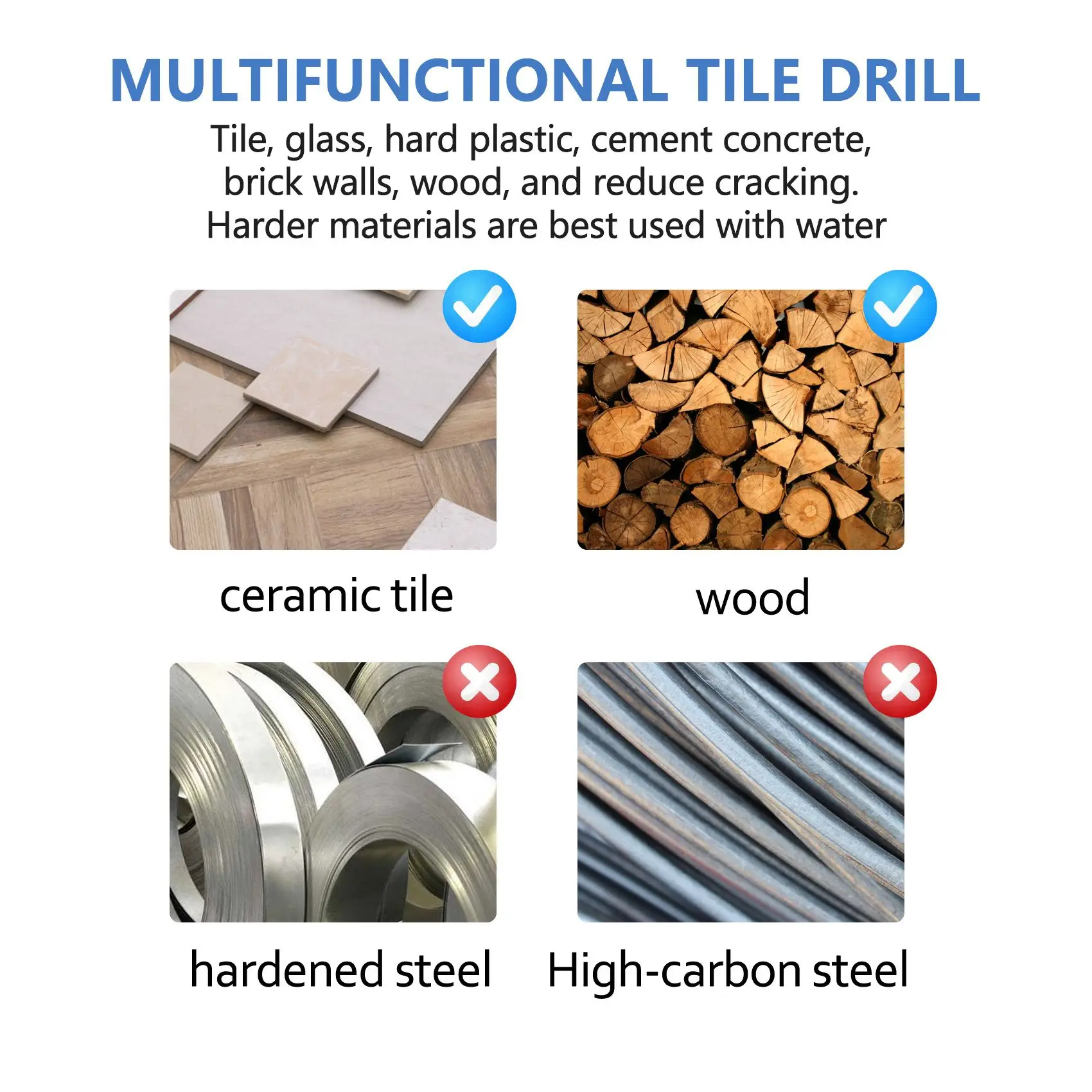 12 Pcs Masonry Drill Bits Set 3mm to 12mm Carbide Twist Tips for WALL, BRICK, CEMENT, CONCRETE, GLASS, WOOD) Have Industrial