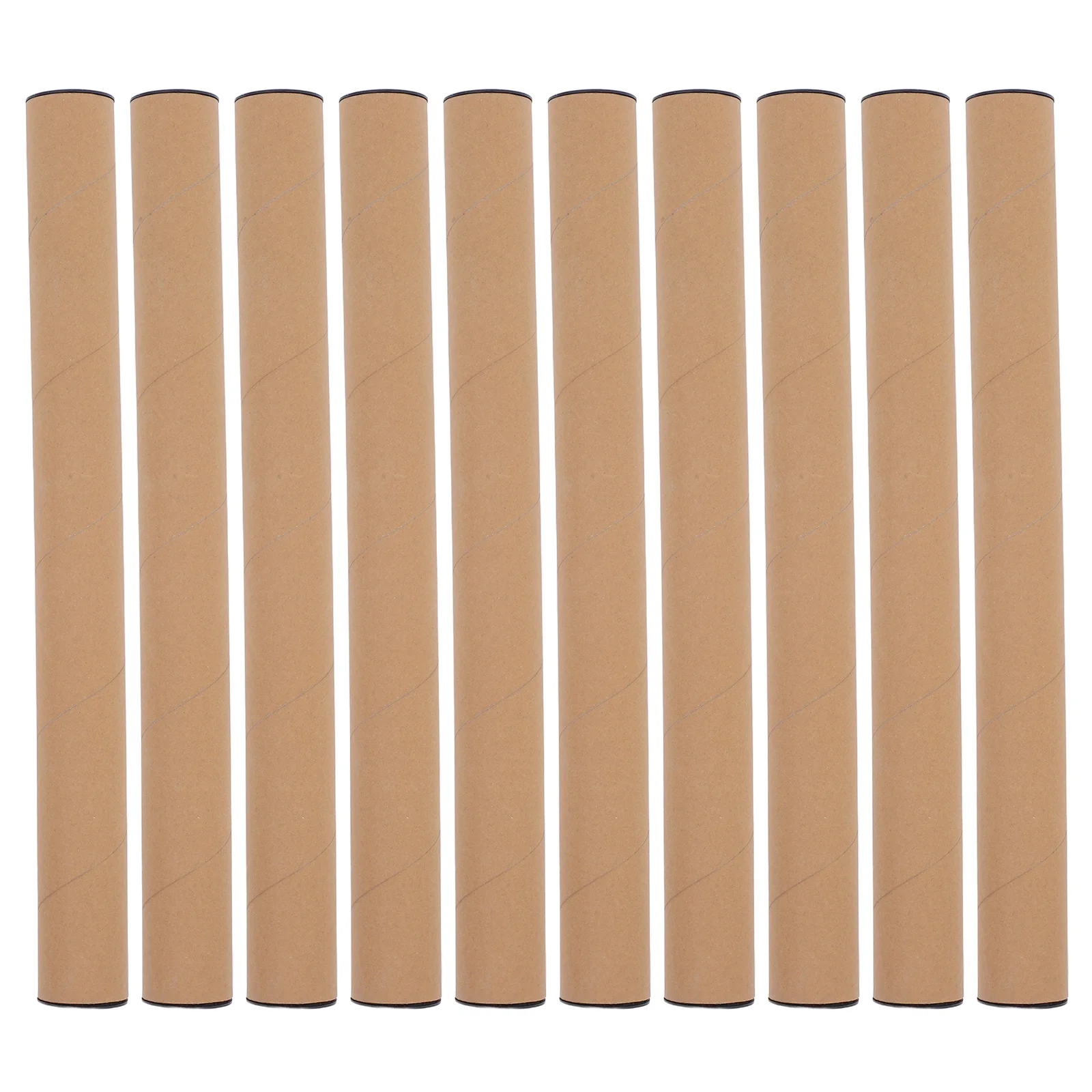 10 pezzi Kraft Mailing Tubi Poster Tubi con tappi neri Spedizione sicura per documenti Opere d'arte Mappe Piantaggi 50x5 cm