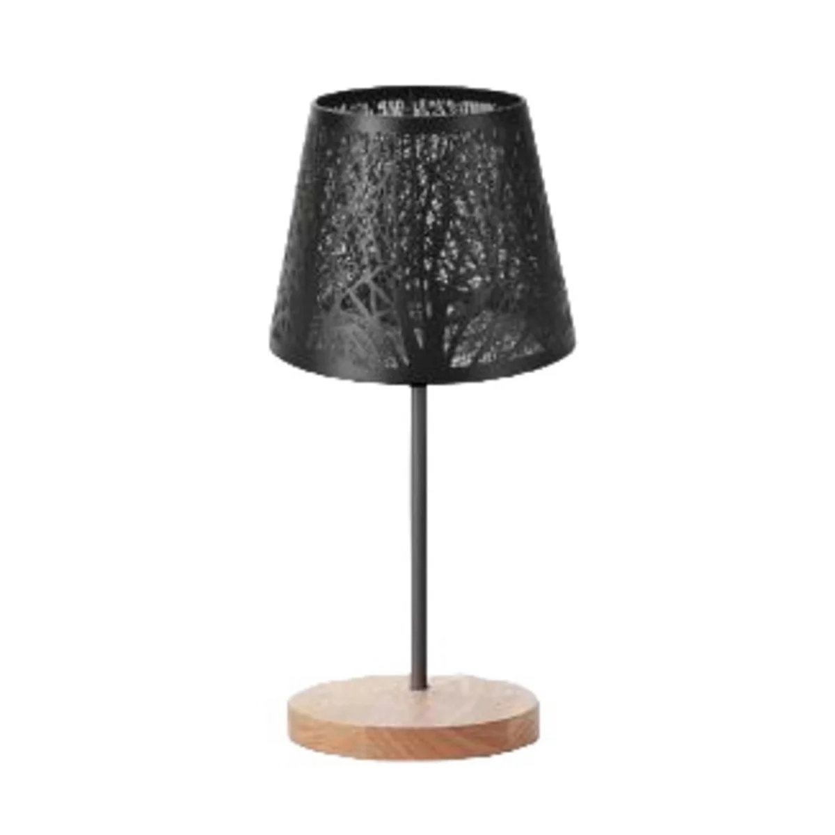 

Table Lamp, Barrel Metal Lampshade and Base with Tree Pattern,Suitable for Tabletop Pendant Lamp Wall Lamp Black EU PLUG