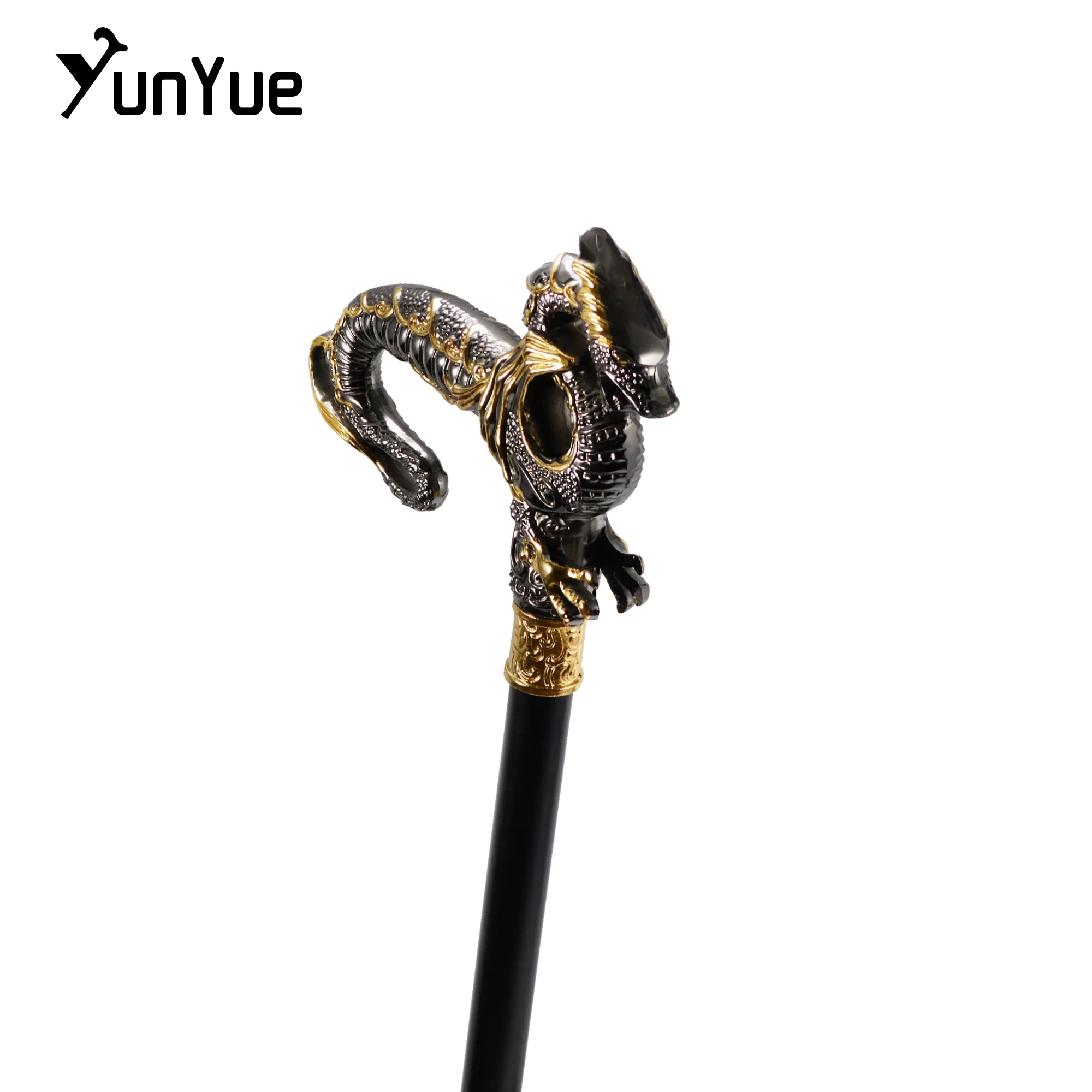 الذهب الأسود الفاخرة التنين مقبض موضة عصا للمشي للحزب رجل أنيق خمر اليد قصب سيدة فستان المشي قصب مقبض 93 سنتيمتر #5
