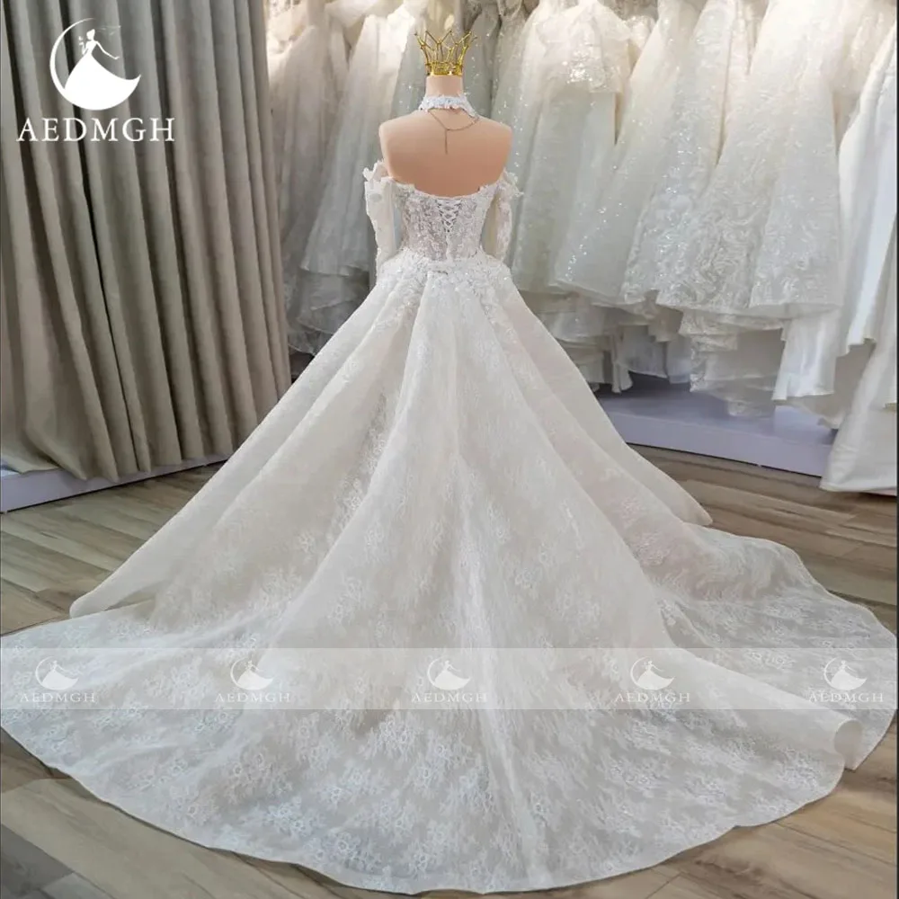 Aedmgh Mermaid Sexy Wedding Dresses Sweetheart Off The Shoulder Vestido De Novia Lace Embroidery 2 In 1 Custom Made Bridal Gown