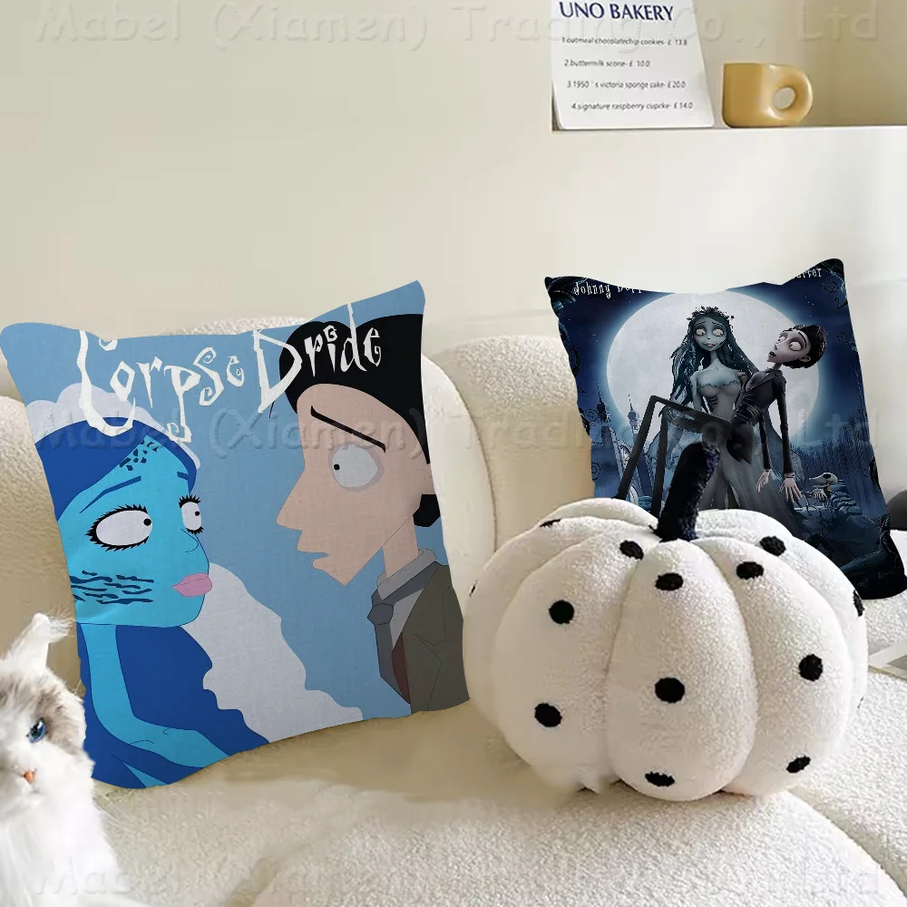 C-Corpse Bride Cartoon Pillow Gifts Home Office Furnishings Bedroom Sofa Car Cushion Cover Case 45x45cm